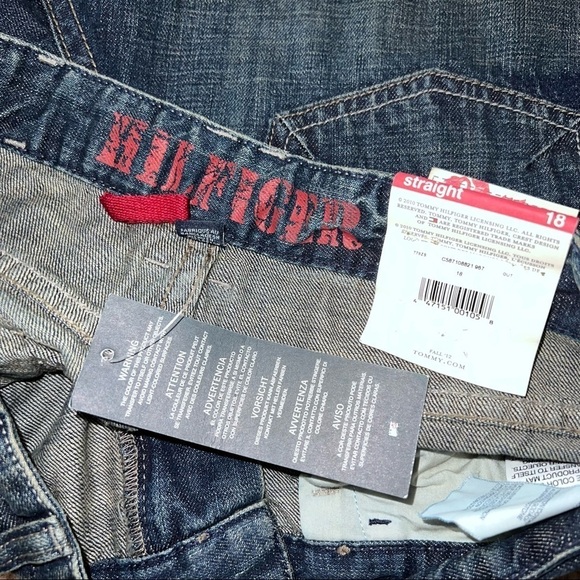 Tommy Hilfiger Jean Boys size 18 straight dark wash Blue Youth kids Dark Wash C2 - Picture 9 of 9